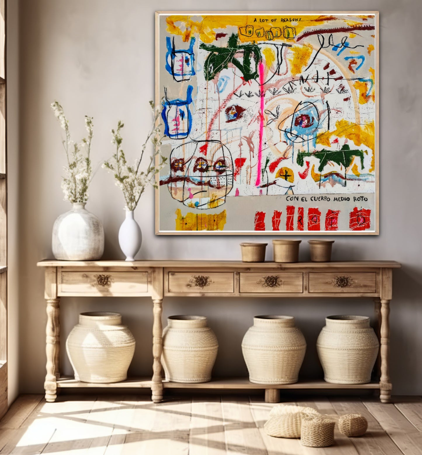 Con el cuerpo medio roto