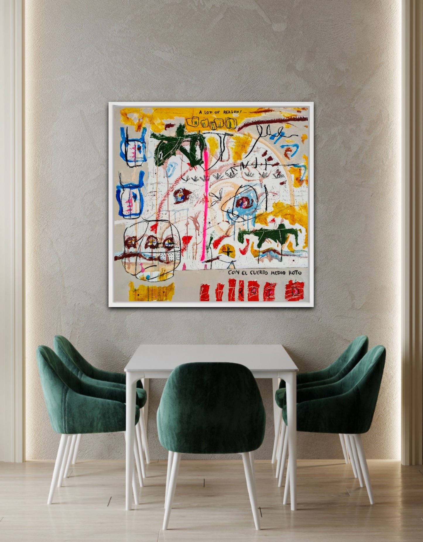 Con el cuerpo medio roto