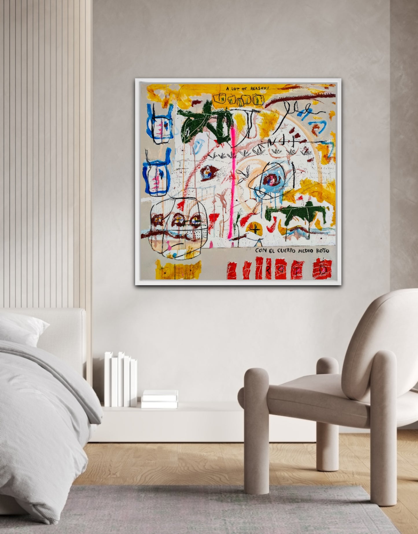 Con el cuerpo medio roto