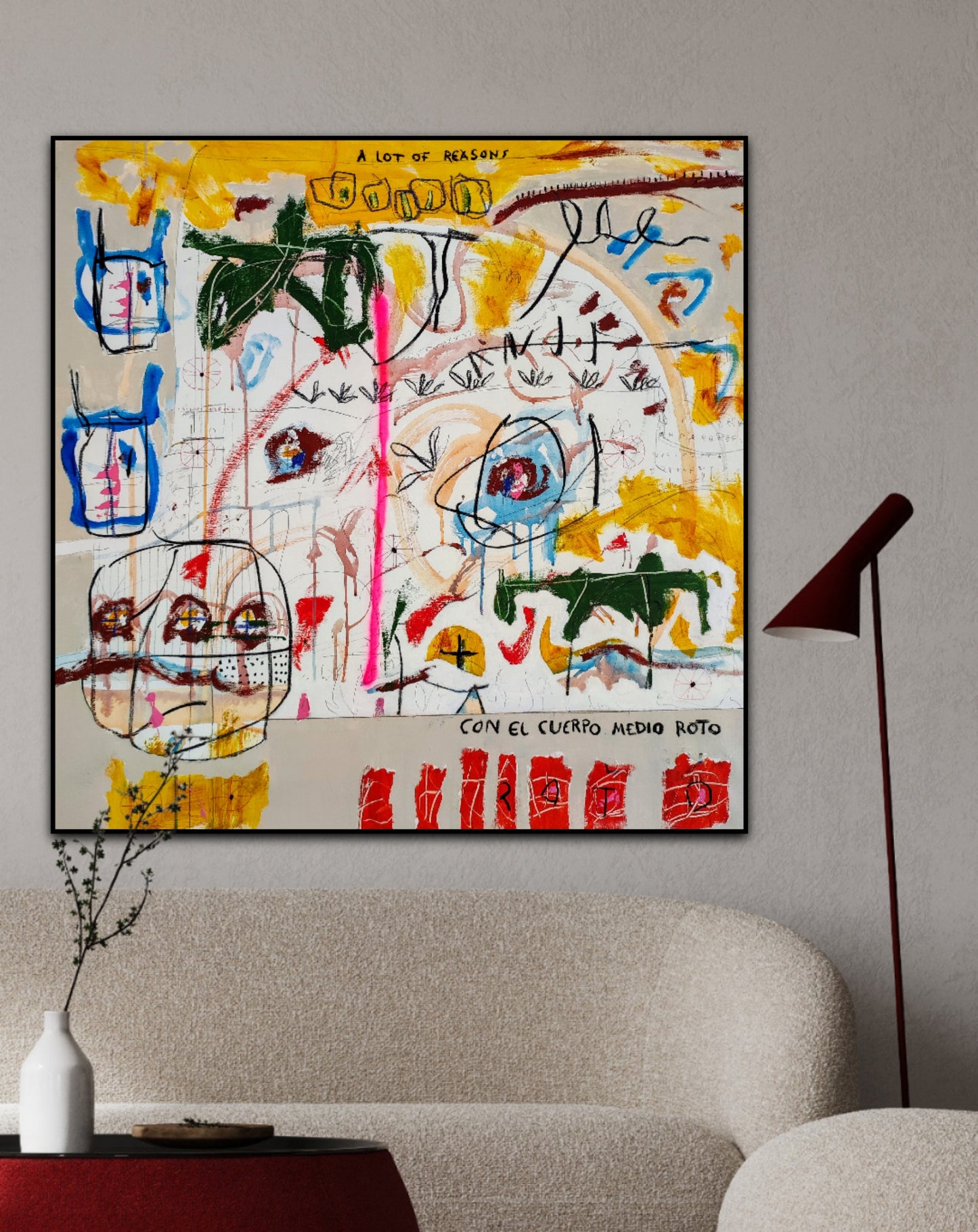 Con el cuerpo medio roto