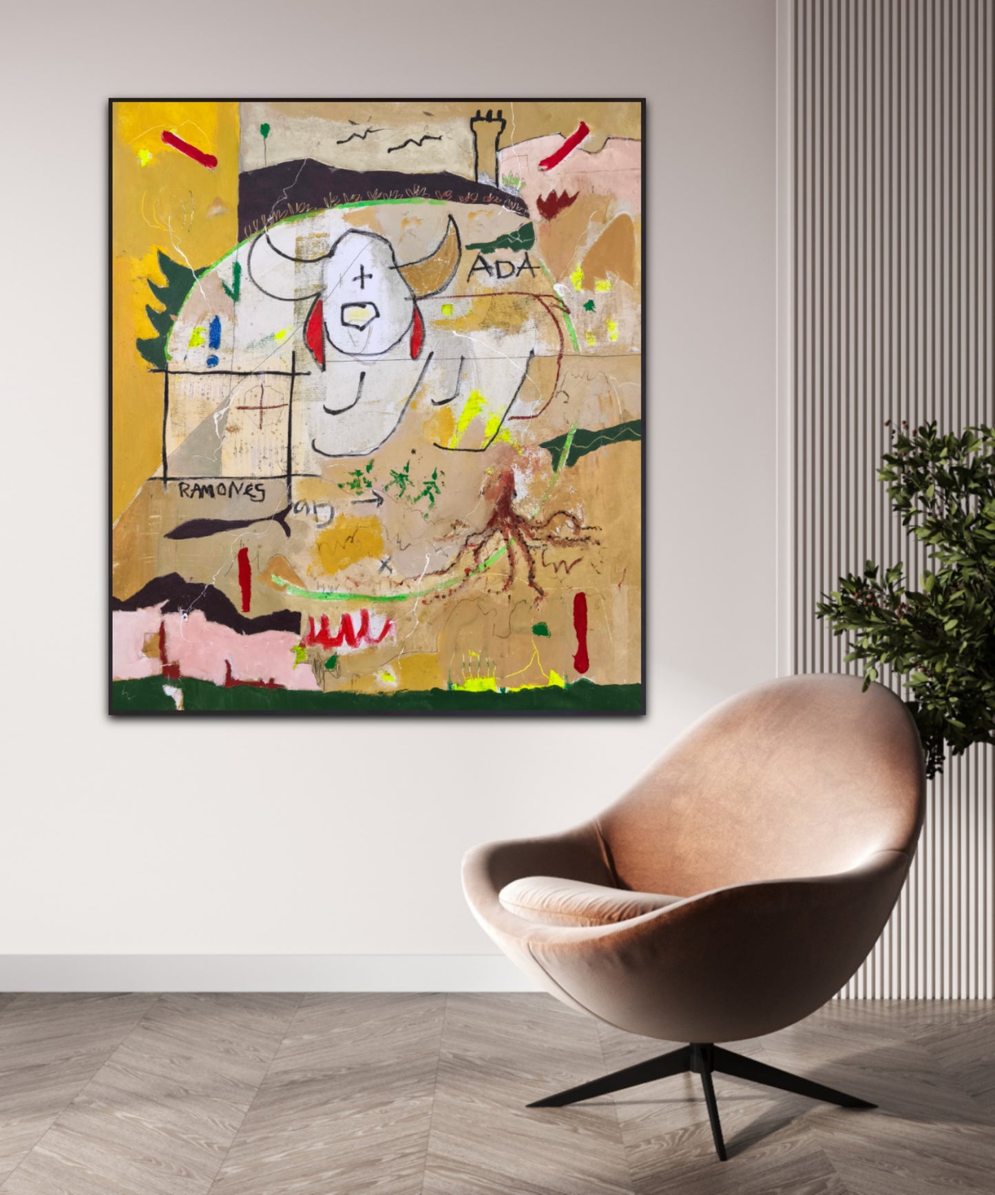 The dog with the red ears