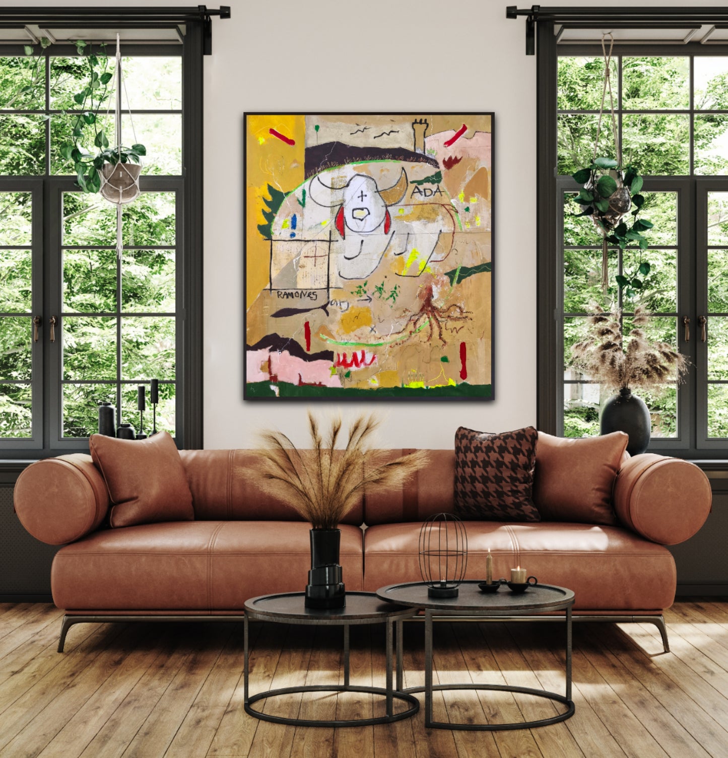 The dog with the red ears