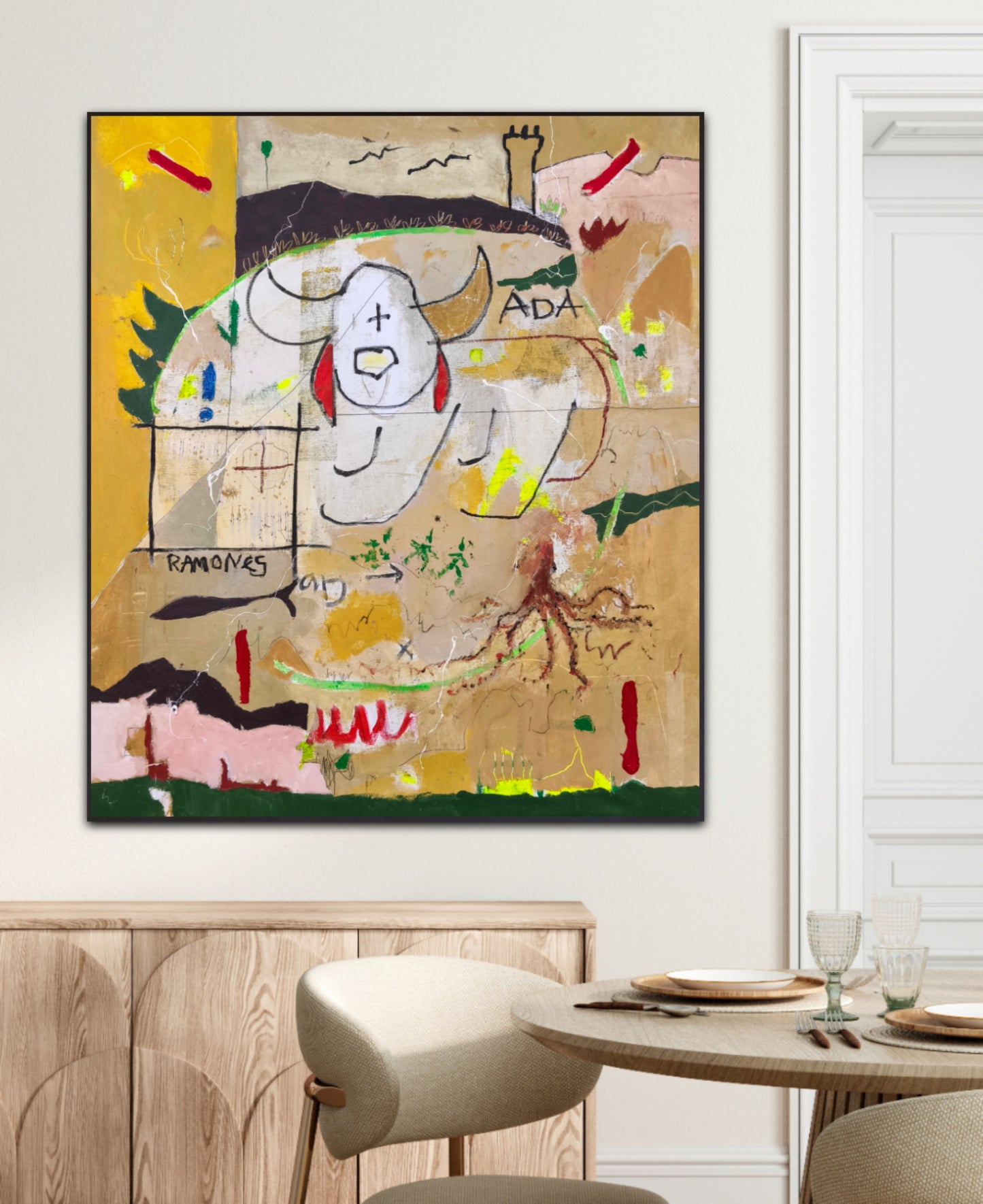 The dog with the red ears