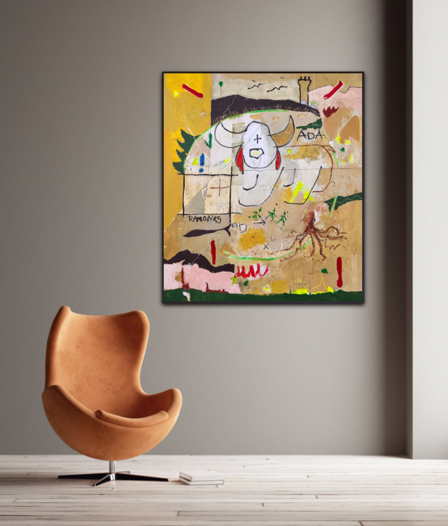 The dog with the red ears