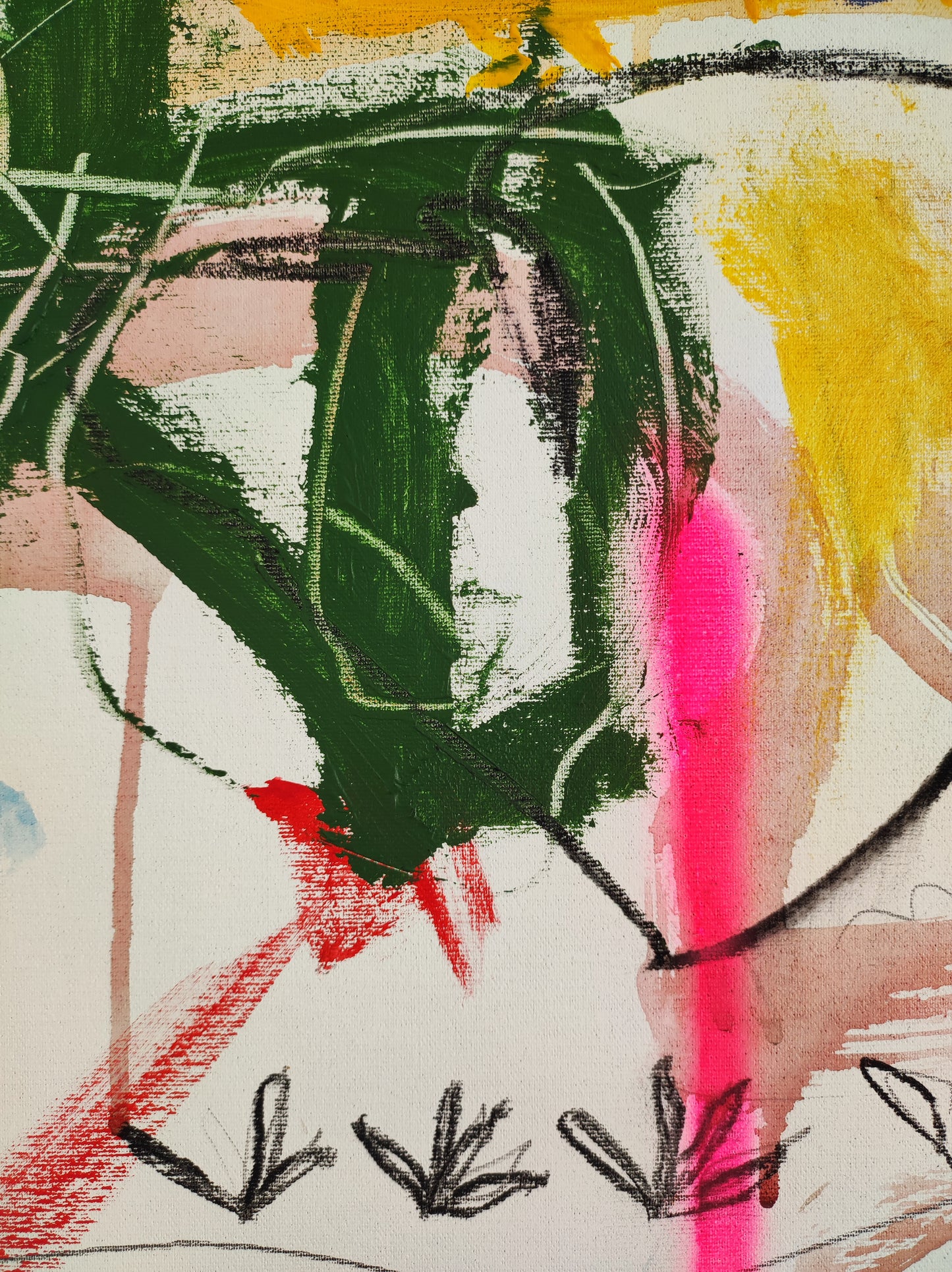 Con el cuerpo medio roto