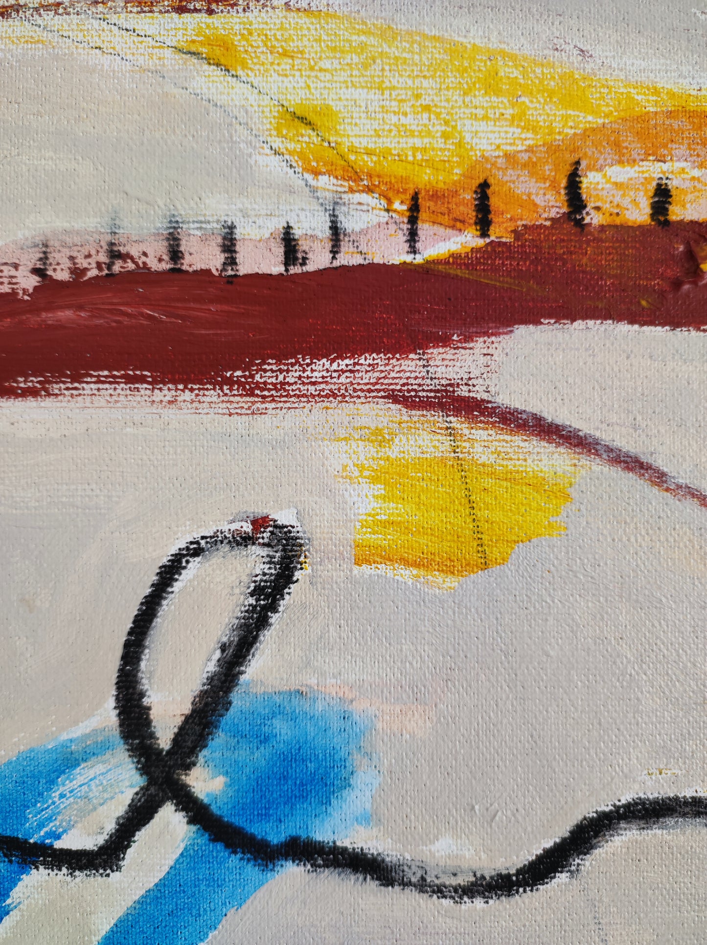 Con el cuerpo medio roto