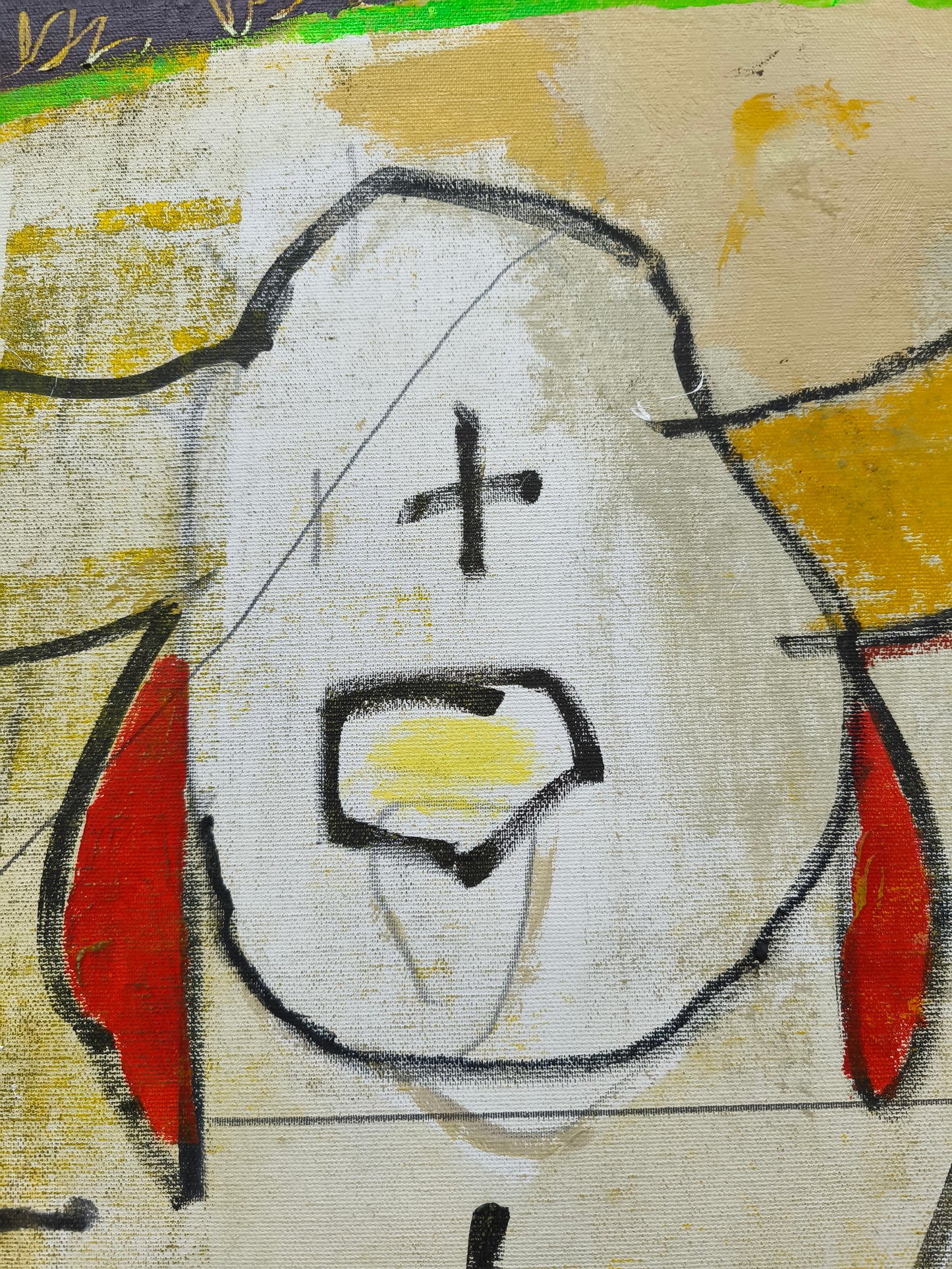 The dog with the red ears