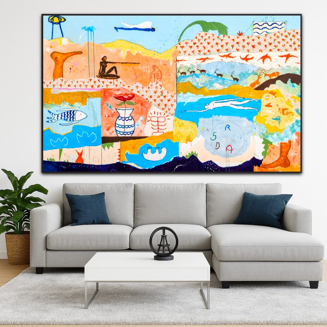 Behind the landscape