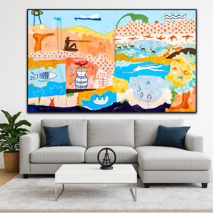 Behind the landscape