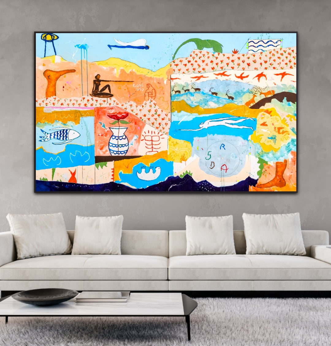 Behind the landscape