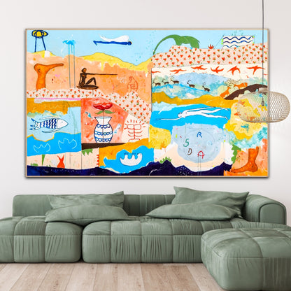 Behind the landscape