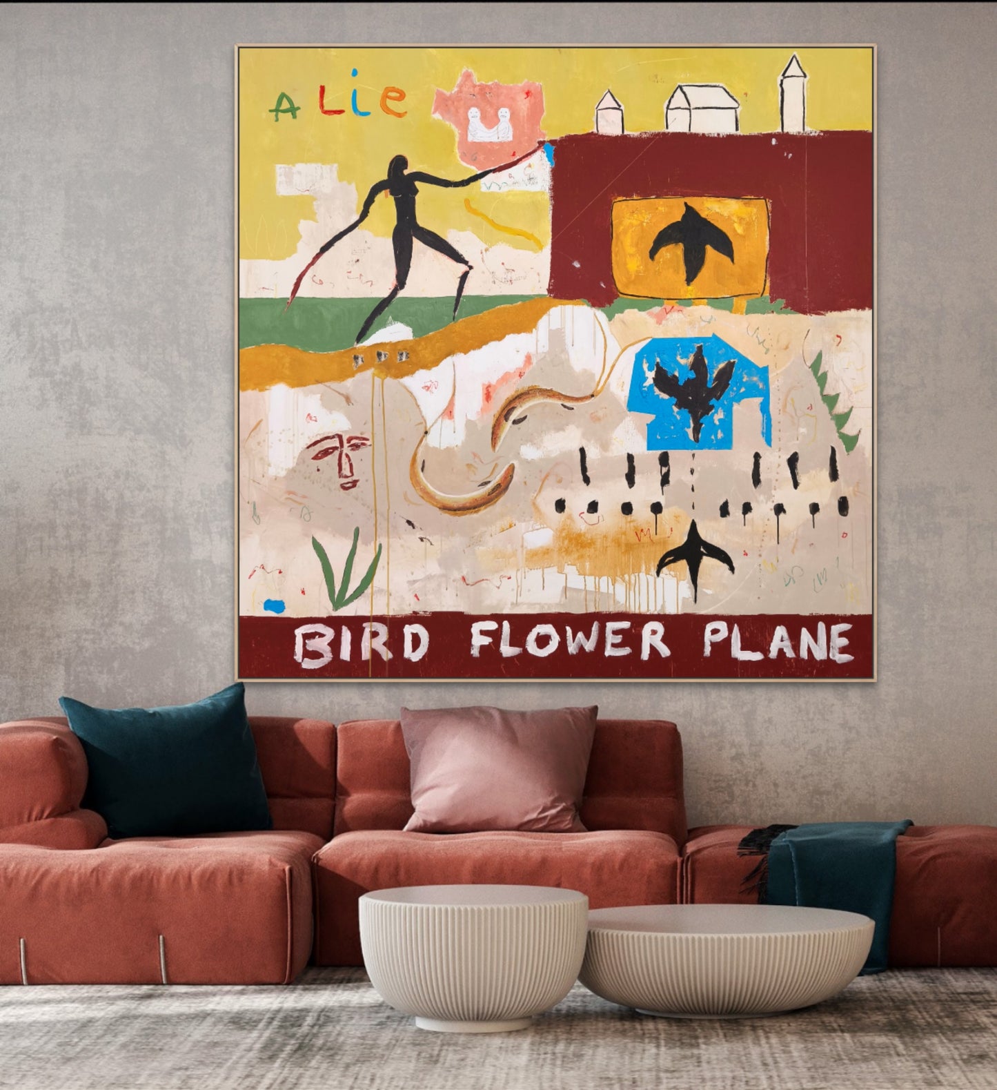 Bird, flower & plane