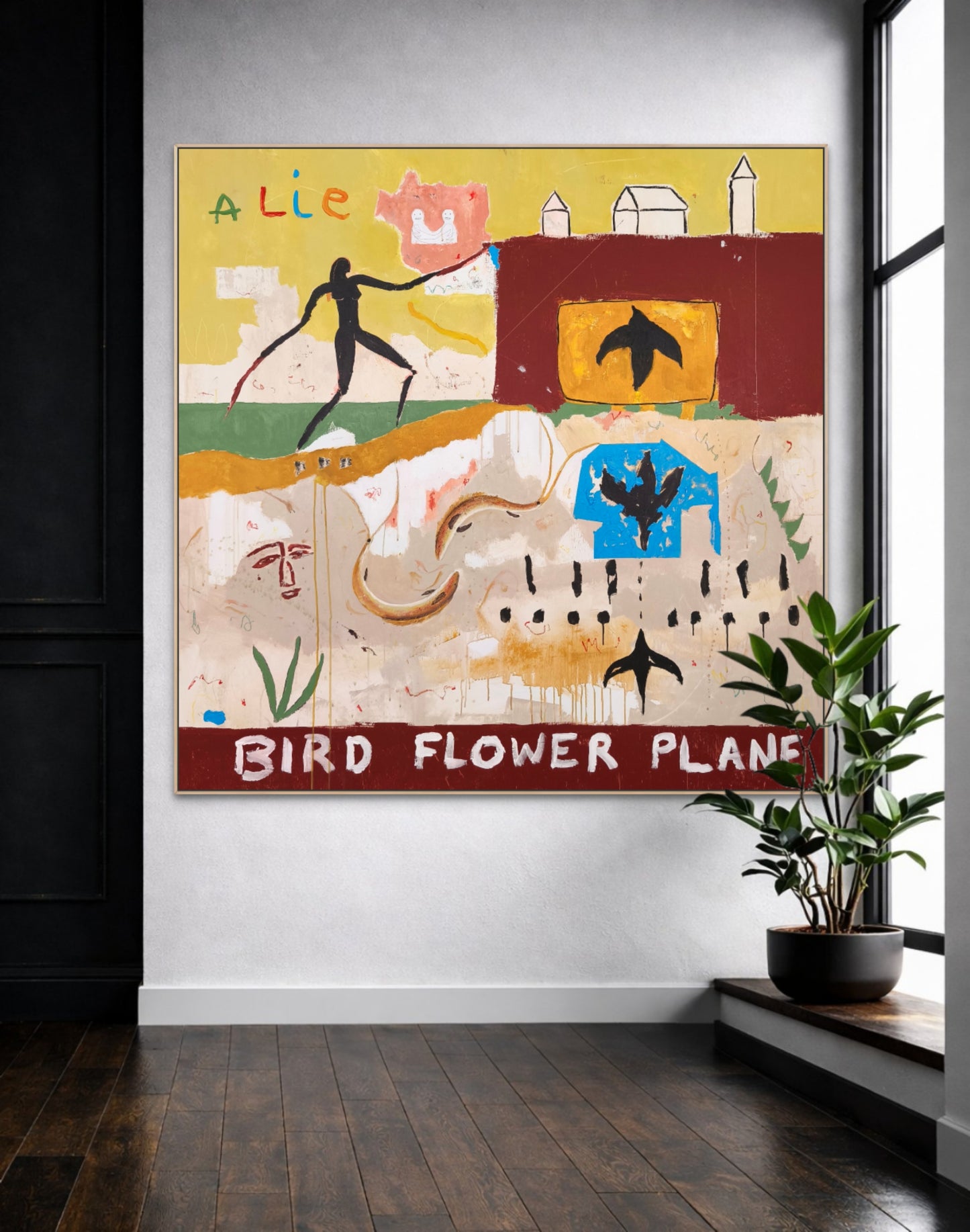 Bird, flower & plane
