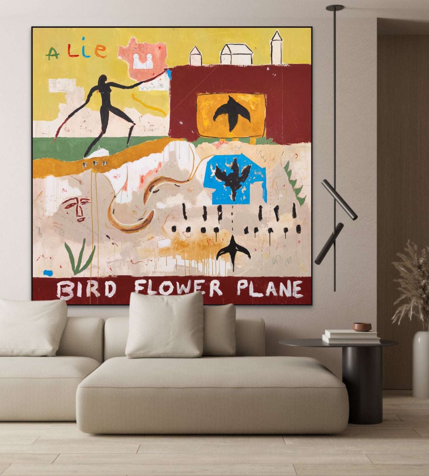Bird, flower & plane