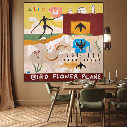 Bird, flower & plane