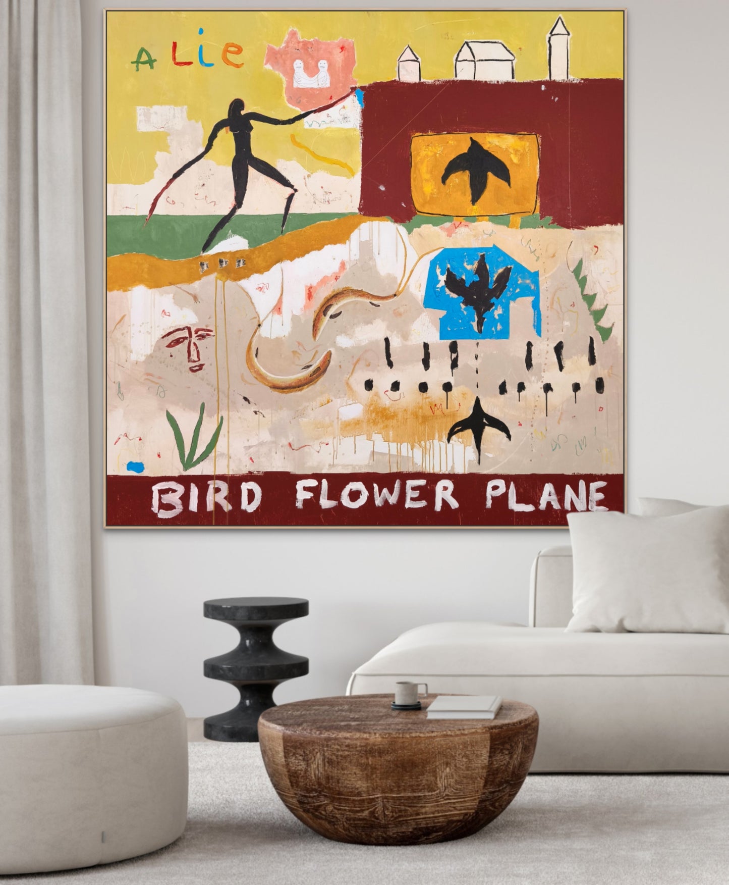 Bird, flower & plane