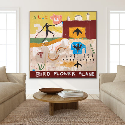 Bird, flower & plane