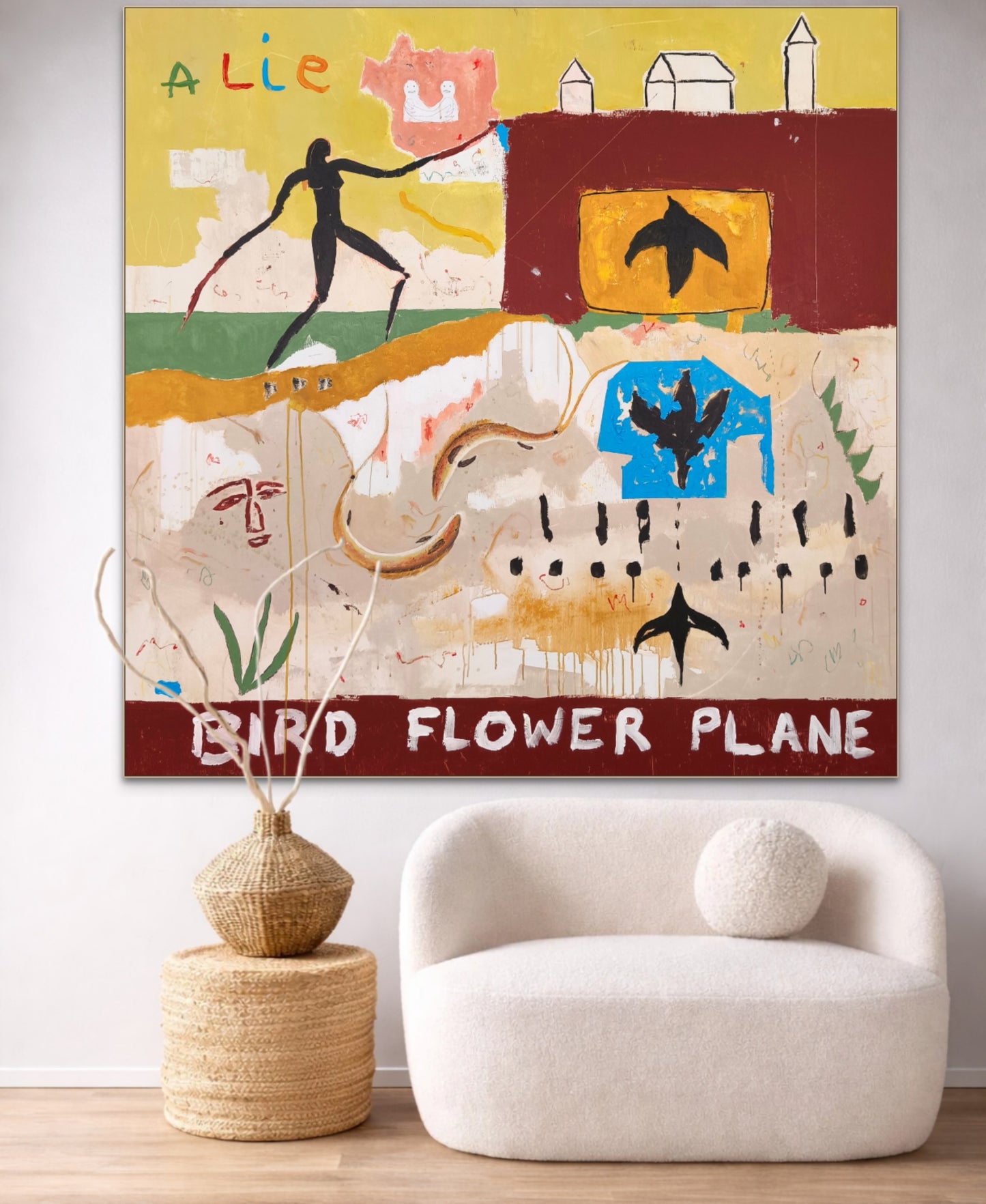 Bird, flower & plane