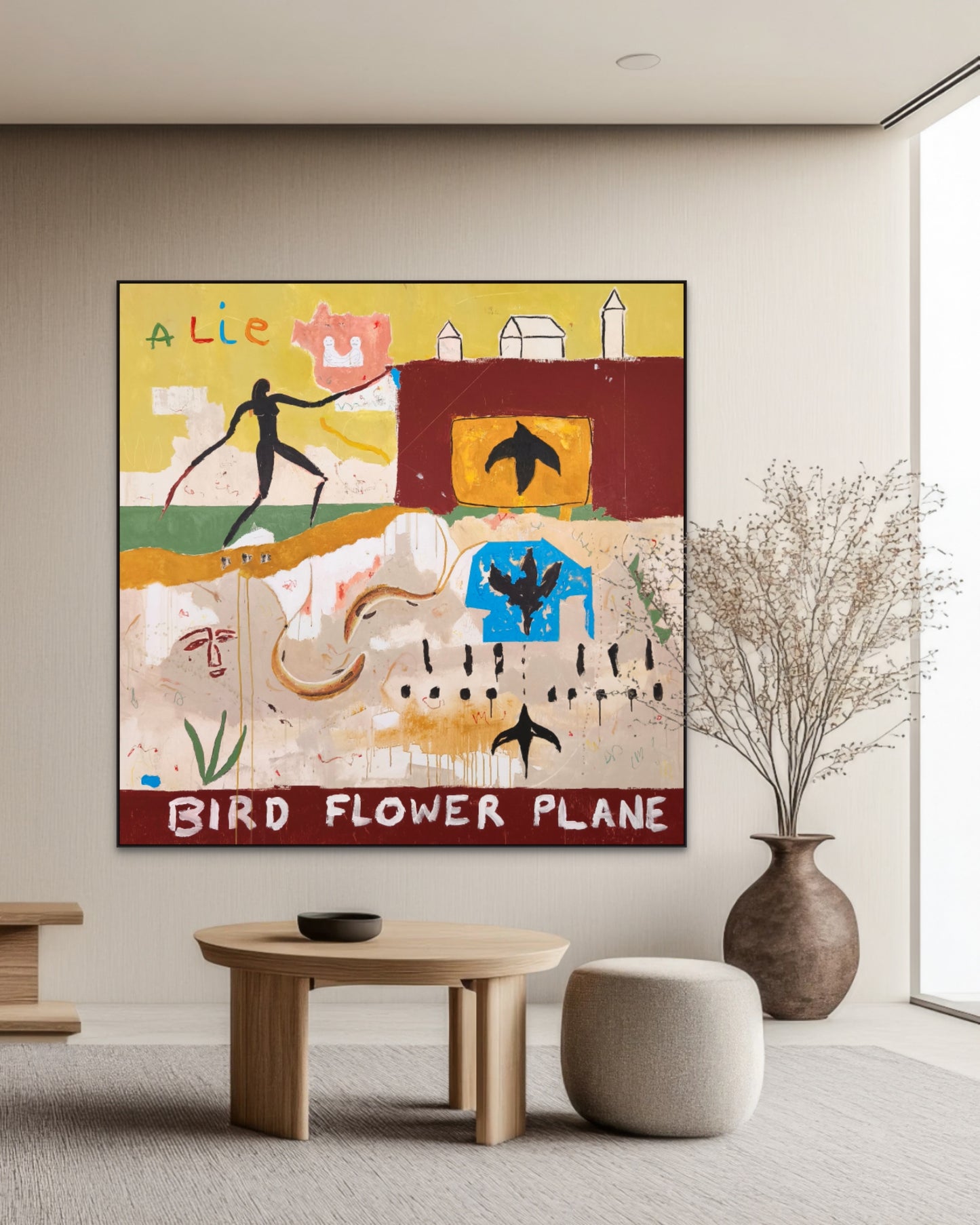 Bird, flower & plane