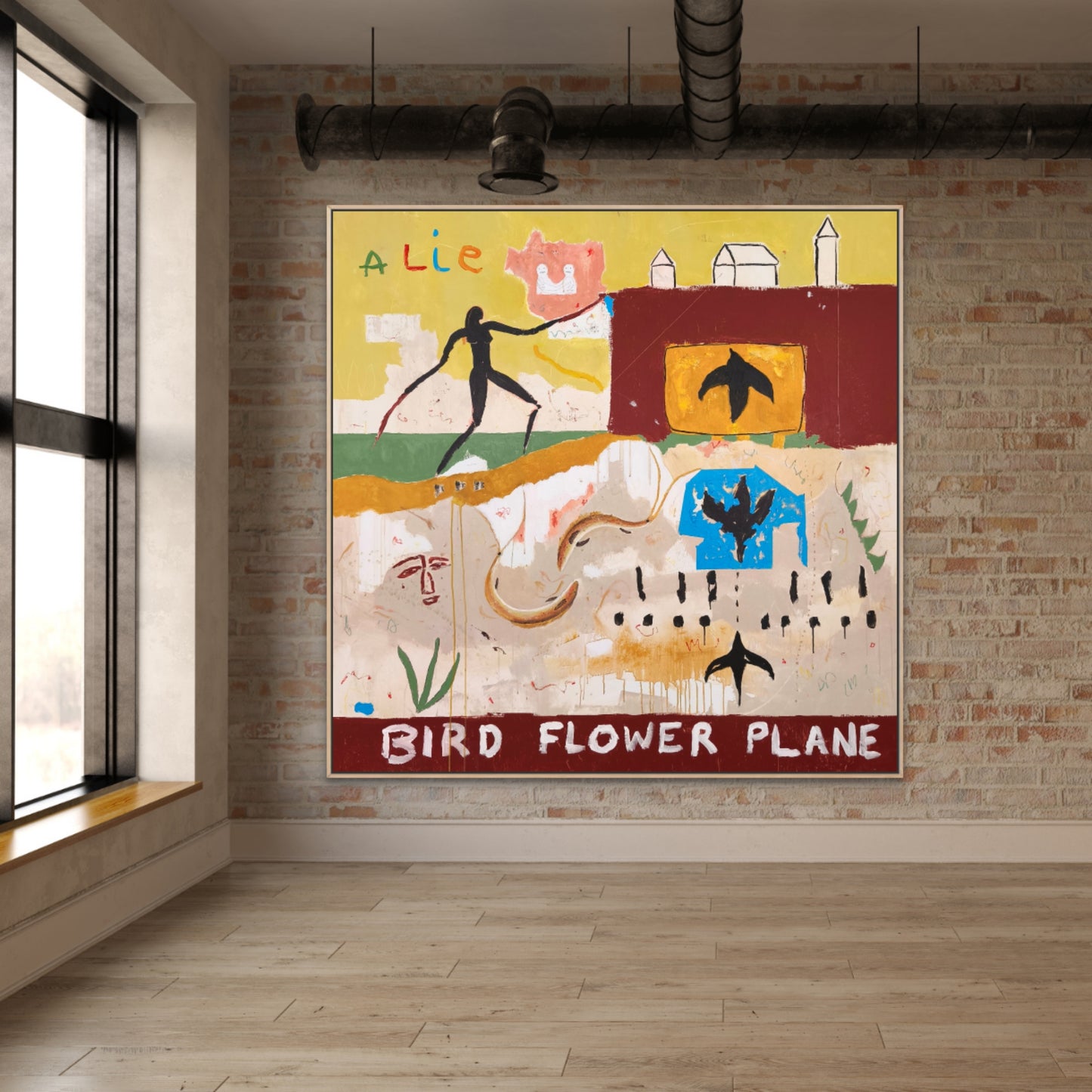 Bird, flower & plane