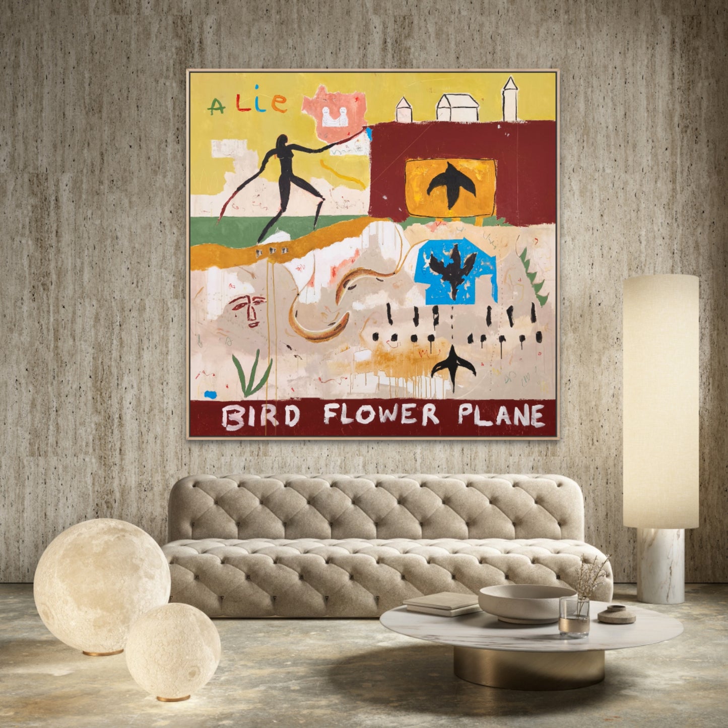 Bird, flower & plane
