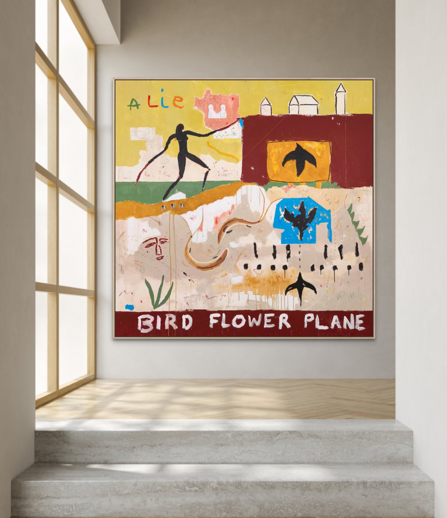 Bird, flower & plane