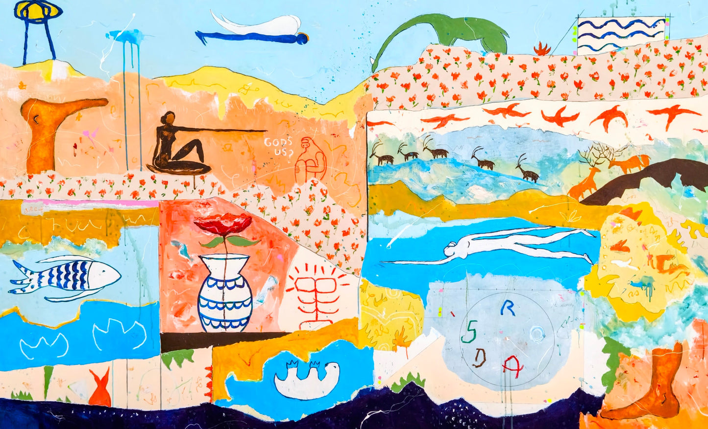 Behind the landscape